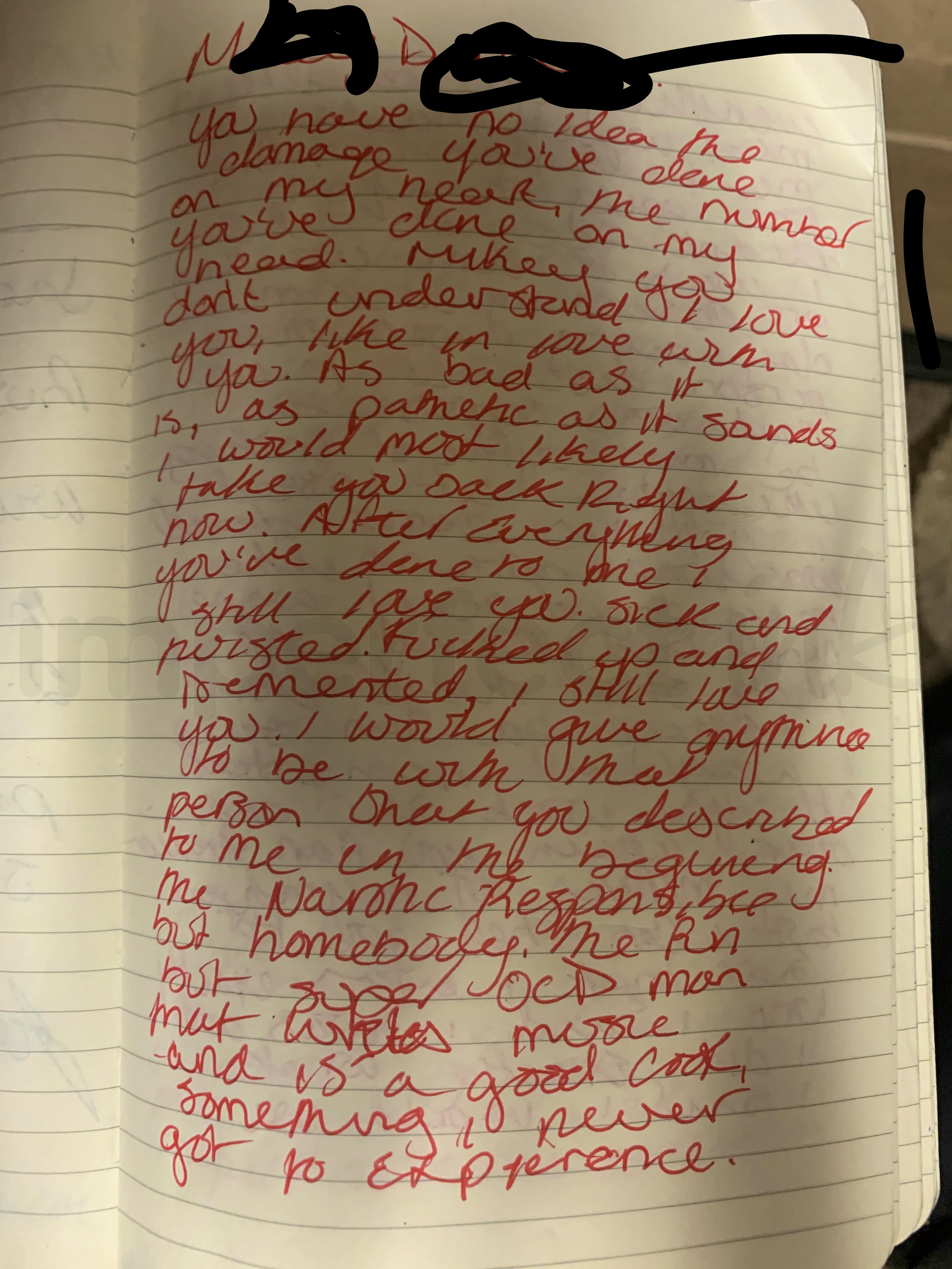 Writing a letter to your ex